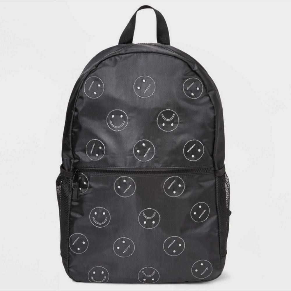 Kids' 16" Smiley Nylon Backpack - art class™ Black